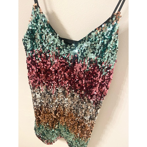 Express Sequin Gradient Cami Dress NWT - Picture 4 of 6